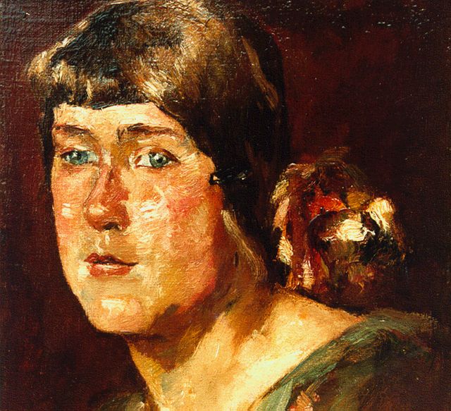 Willem de Zwart | Portret zijner vrouw, olieverf op doek op paneel, 28,0 x 27,0 cm, gesigneerd r.o. initialen