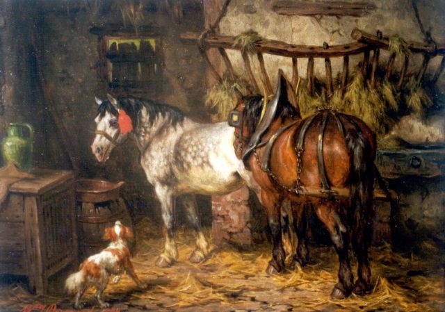 Willem Johan Boogaard | Rusten na gedane arbeid, olieverf op paneel, 19,7 x 27,1 cm, gesigneerd l.o. en gedateerd 1878
