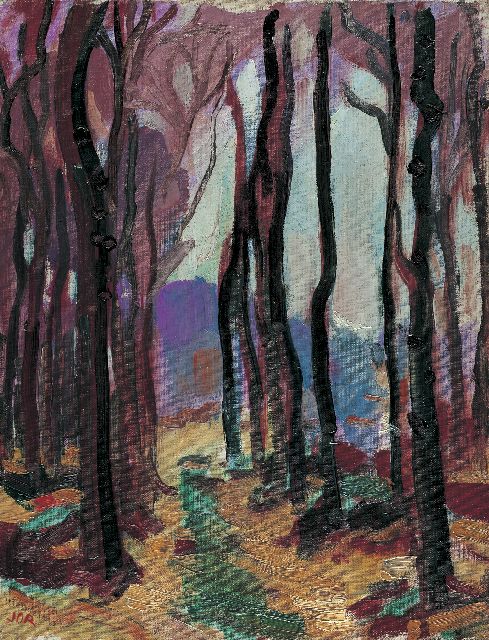 Jordens J.G.  | In het bos, olieverf op doek 42,2 x 32,5 cm, gesigneerd l.o. monogram en verso gedateerd 1930