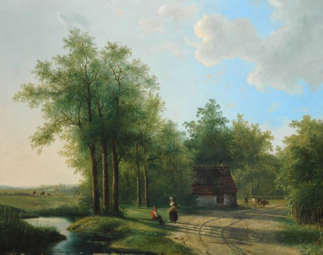 Mattias Parré | Langs de bosrand, olieverf op paneel, 46,0 x 57,6 cm, zonder lijst