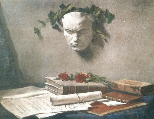 Garf S.  | Memorabilia L. von Beethoven, krijt op papier 38,8 x 48,2 cm, gesigneerd l.o.
