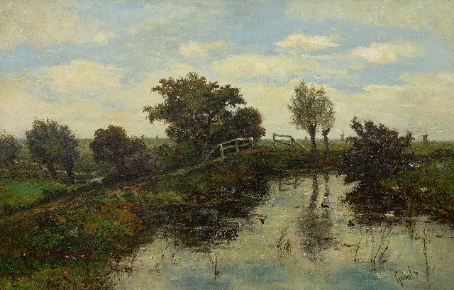 Gabriel P.J.C.  | Hollands polderlandschap, olieverf op doek 63,6 x 97,7 cm, gesigneerd r.o.