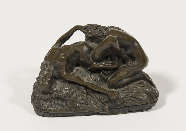 Lambeaux J.M.Th.  | Liefdespaar, brons 7,4 x 11,5 cm, gesigneerd op basis en te dateren ca. 1890