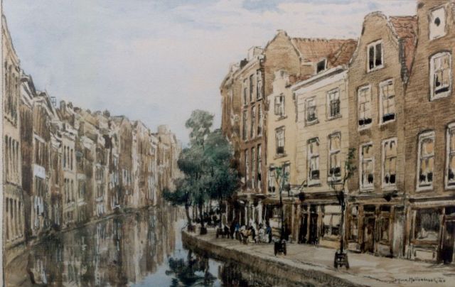 Mastenbroek J.H. van | Delftse vaart, aquarel op papier 18,5 x 29,0 cm, gesigneerd l.o. en gedateerd '40