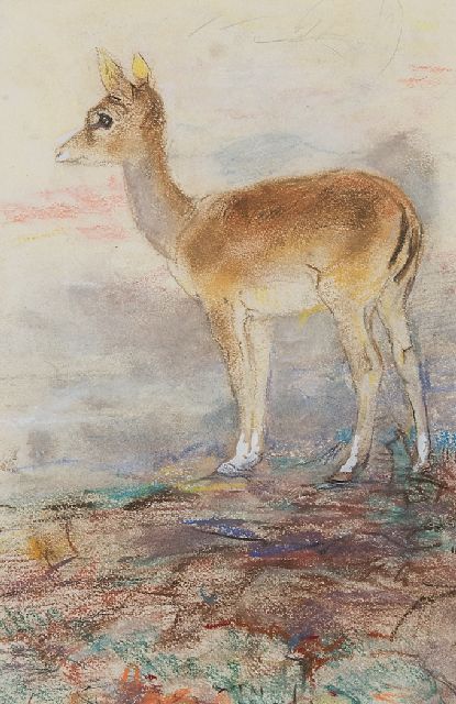Vaarzon Morel W.F.A.I.  | Hertje, pastel op papier 27,5 x 18,5 cm, gesigneerd m.o.