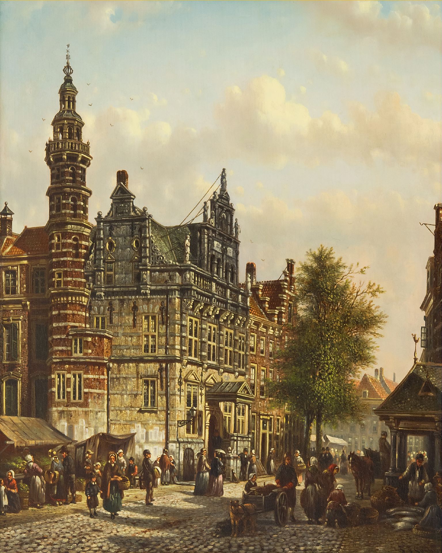 Johannes Franciscus Spohler | Schilderijen te Koop | Het Oude Stadhuis van  Den Haag aan de Groenmarkt