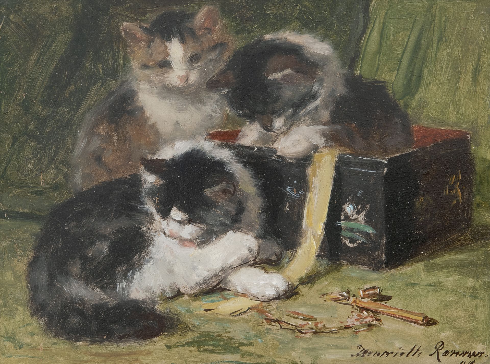 Henriette Ronner | Paintings prev. for Sale | Kittens playing with a ...