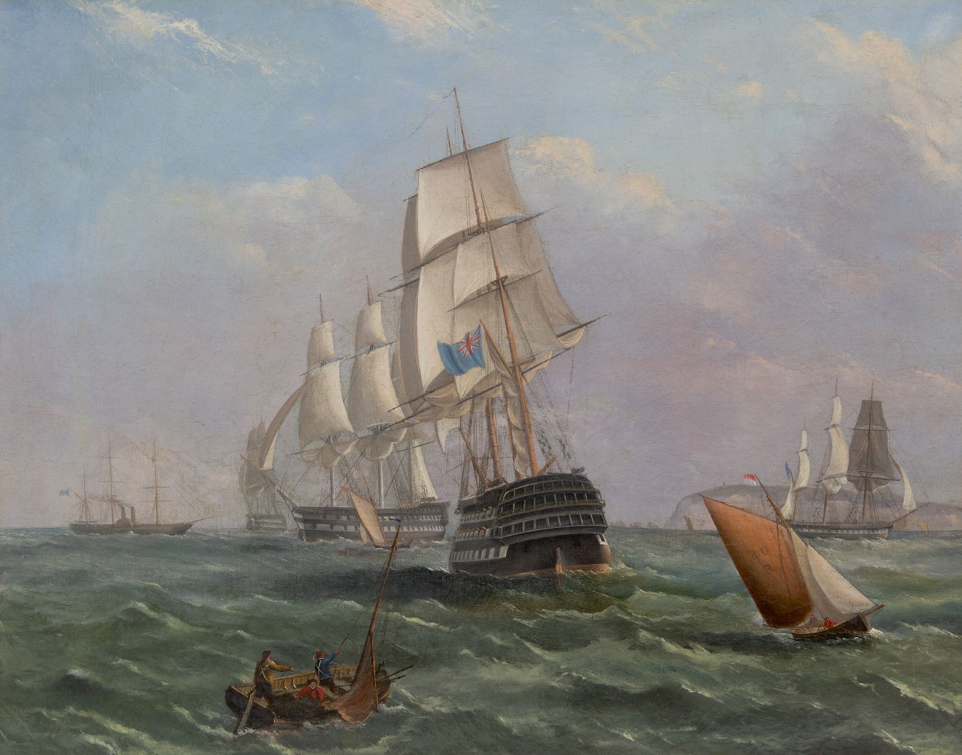 Europese School, 19e eeuw | Paintings for Sale | English warships in