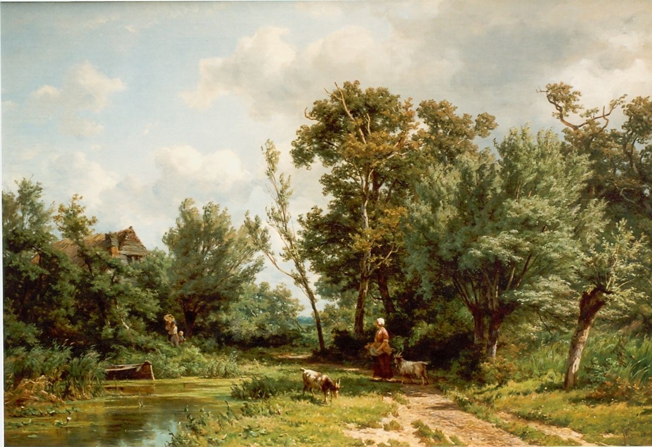 Borselen J.W. van | Jan Willem van Borselen, Boerentafereel, olieverf op doek 45,8 x 68,5 cm, gesigneerd rechtsonder