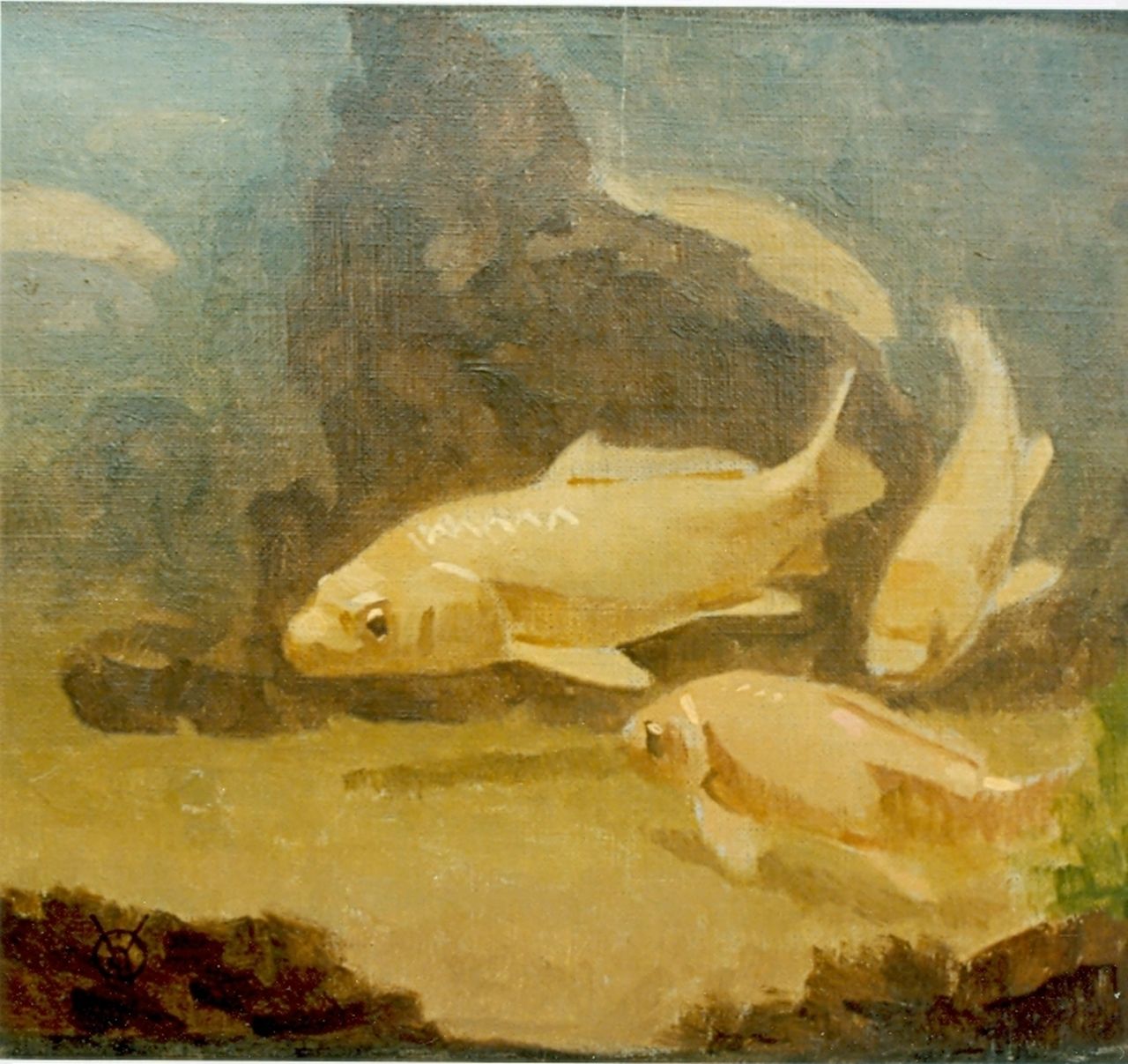 Dijsselhof G.W.  | Gerrit Willem Dijsselhof, Goudkarpers, olieverf op doek 19,5 x 22,0 cm