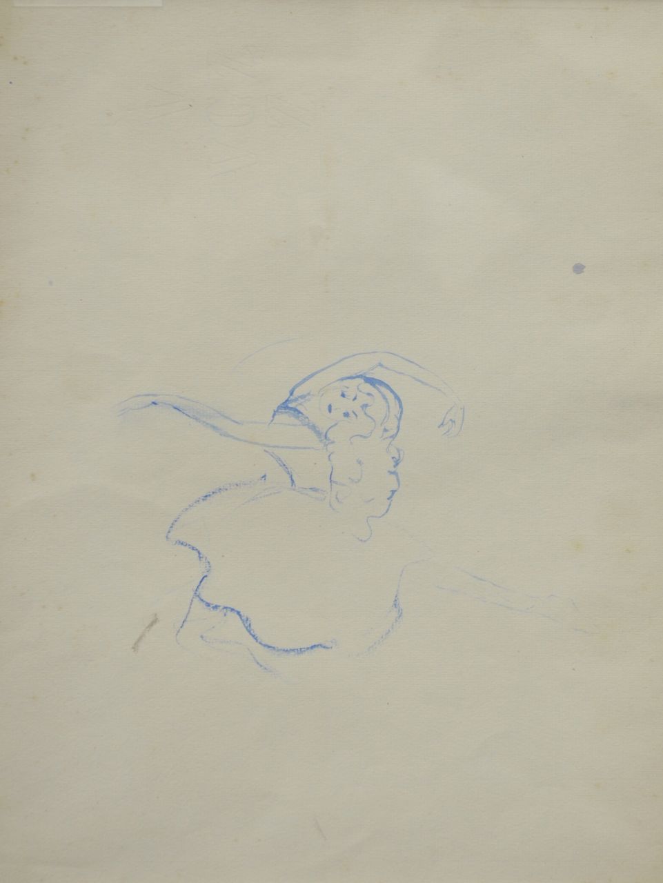 Oranje-Nassau (Prinses Beatrix) B.W.A. van | Beatrix Wilhelmina Armgard van Oranje-Nassau (Prinses Beatrix), Balletmeisje, blauwe inkt en waskrijt op papier 30,0 x 23,0 cm