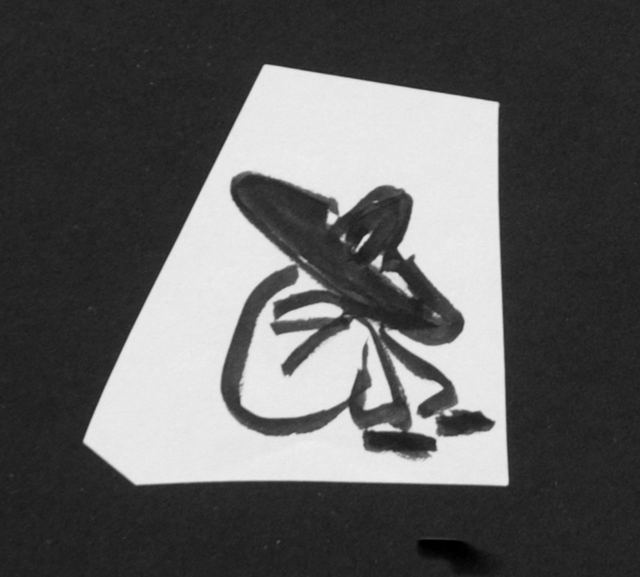 Oranje-Nassau (Prinses Beatrix) B.W.A. van | Beatrix Wilhelmina Armgard van Oranje-Nassau (Prinses Beatrix), Slapende Mexicaan, potlood en Oost-Indische inkt op papier 5,8 x 5,2 cm, te dateren augustus 1960