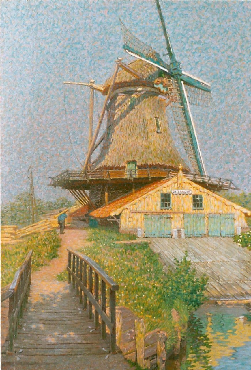 Breman A.J. | Ahazueros Jacobus 'Co' Breman, Houtzaagmolen, olieverf op doek 54,0 x 37,1 cm, gesigneerd linksonder en gedateerd Juni 1905 Breman A.J. | Ahazueros Jacobus 'Co' Breman, Houtzaagmolen, olieverf op doek 54,0 x 37,1 cm, gesigneerd linksonder en gedateerd Juni 1905