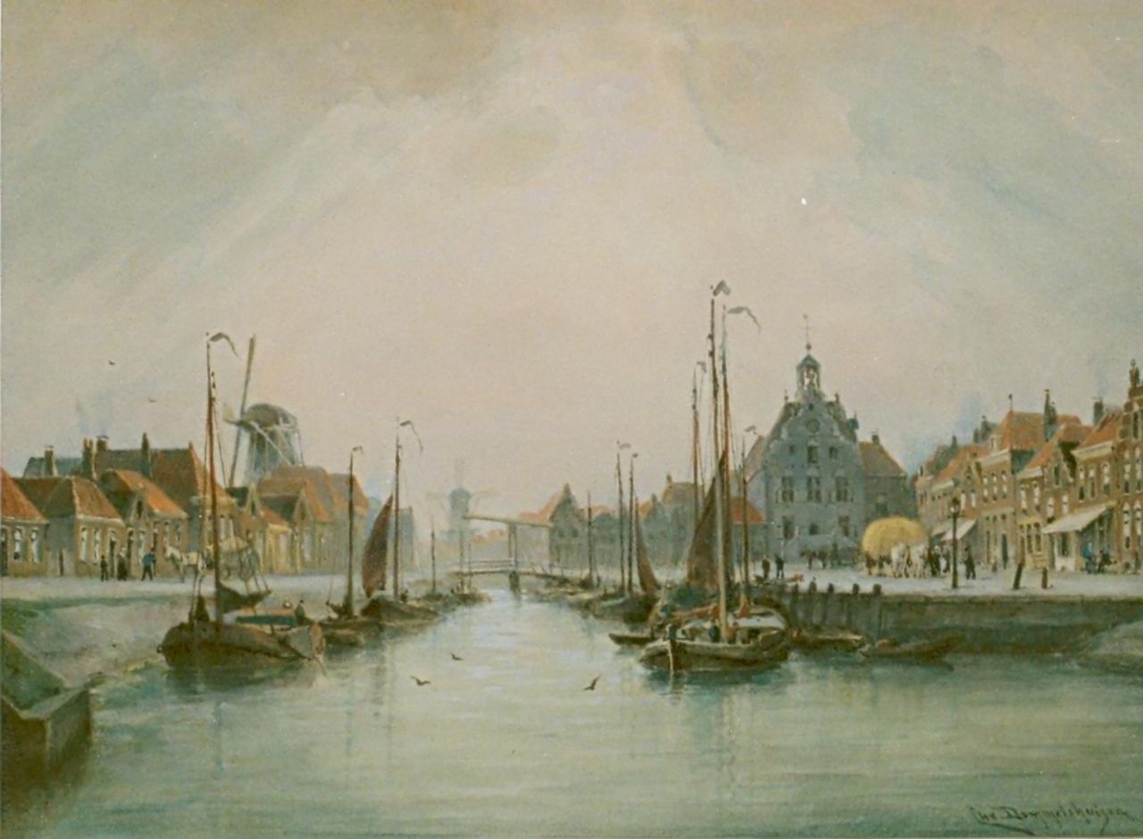 Dommelshuizen C.C.  | Cornelis Christiaan Dommelshuizen, Zeeuws havenzicht, aquarel op papier 28,0 x 39,0 cm, gesigneerd rechtsonder en gedateerd 1905