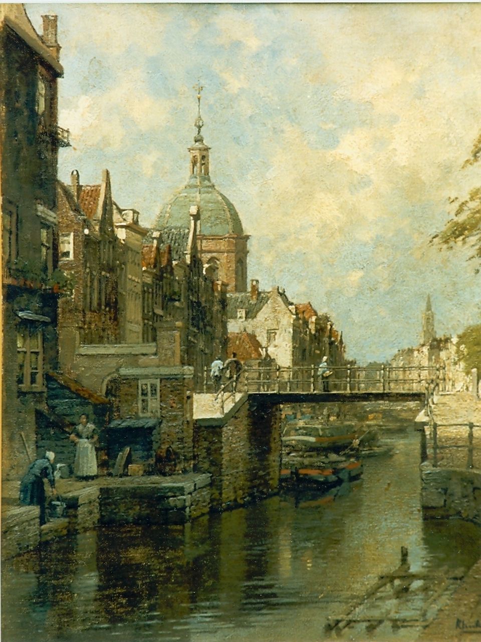 Klinkenberg J.C.K.  | Johannes Christiaan Karel Klinkenberg, Gezicht op de Oudegracht te Utrecht, olieverf op paneel 22,0 x 27,0 cm, gesigneerd rechtsonder