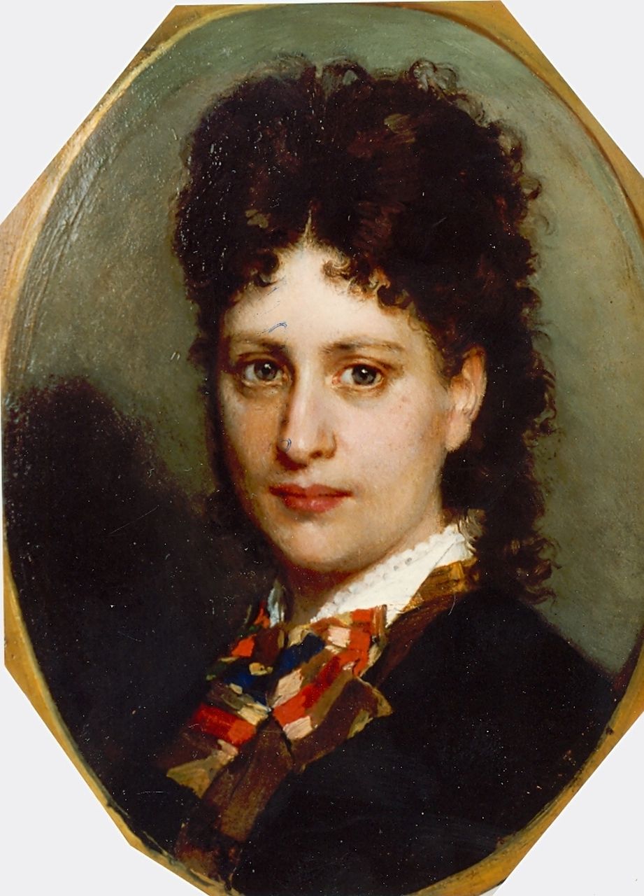 Martens W.  | Willem 'Willy' Martens, Portret van een vrouw, olieverf op paneel 23,0 x 17,5 cm