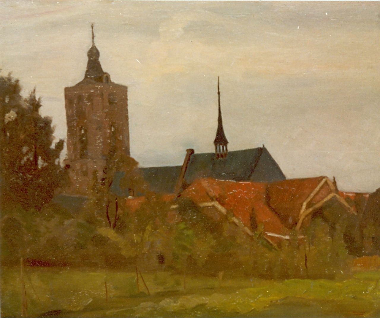 Noltee B.C.  | Bernardus Cornelis 'Cor' Noltee, Kerk, olieverf op paneel, gesigneerd rechtsonder