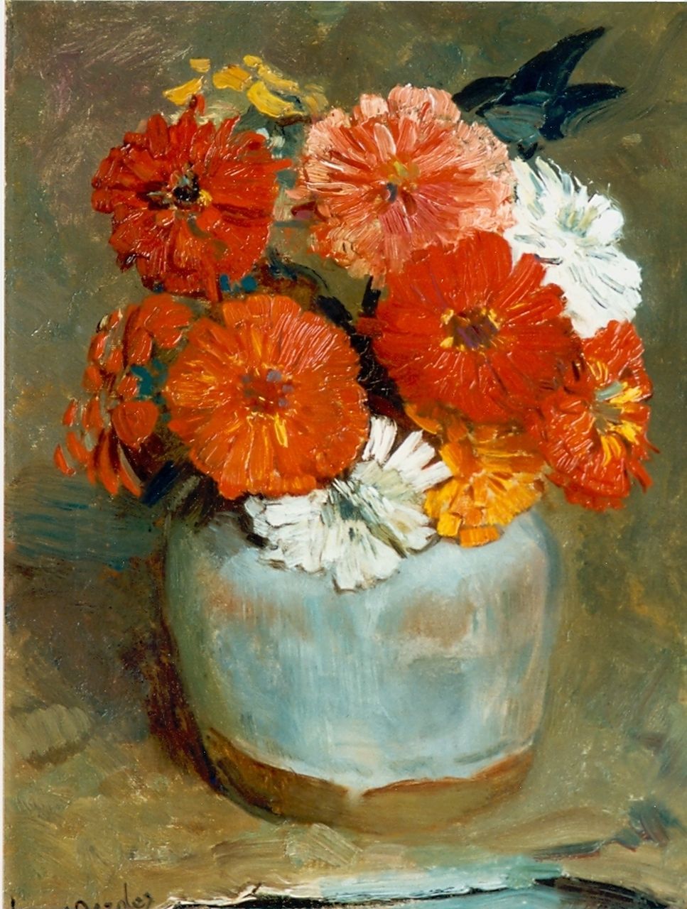 Oerder F.D.  | 'Frans' David Oerder, Bloemstilleven, olieverf op doek 40,0 x 30,5 cm, gesigneerd linksonder