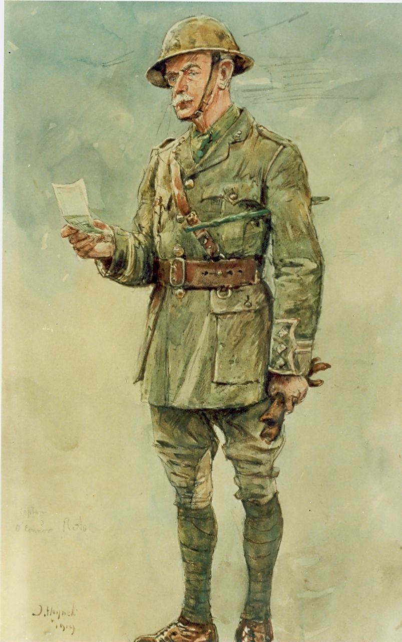 Hoynck van Papendrecht J.  | Jan Hoynck van Papendrecht, Captain O'Connor, aquarel op papier 35,0 x 22,5 cm, gesigneerd linksonder en gedateerd 1919