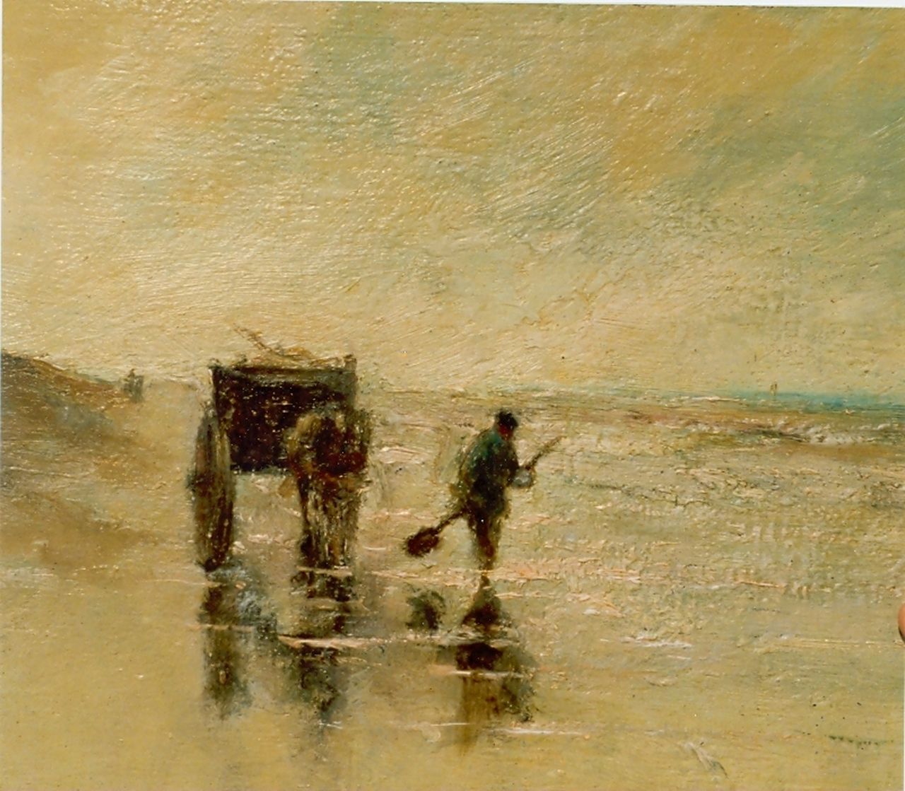 Pieters E.  | Evert Pieters, Strandgezicht, olieverf op paneel 12,0 x 16,2 cm, gesigneerd rechtsonder