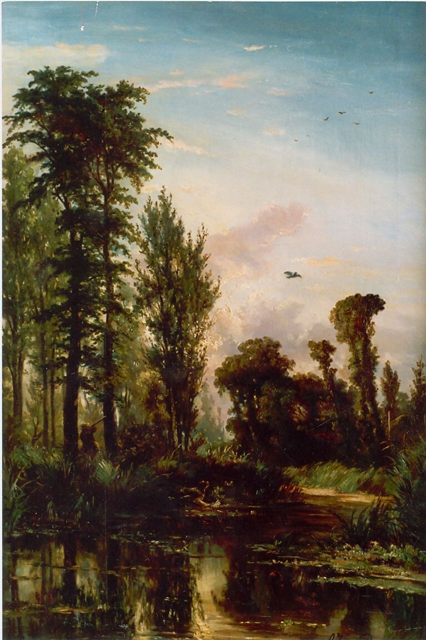 Prooijen A.J. van | Albert Jurardus van Prooijen, Eendejacht, olieverf op doek 116,5 x 79,0 cm, gesigneerd rechtsonder en gedateerd 1883