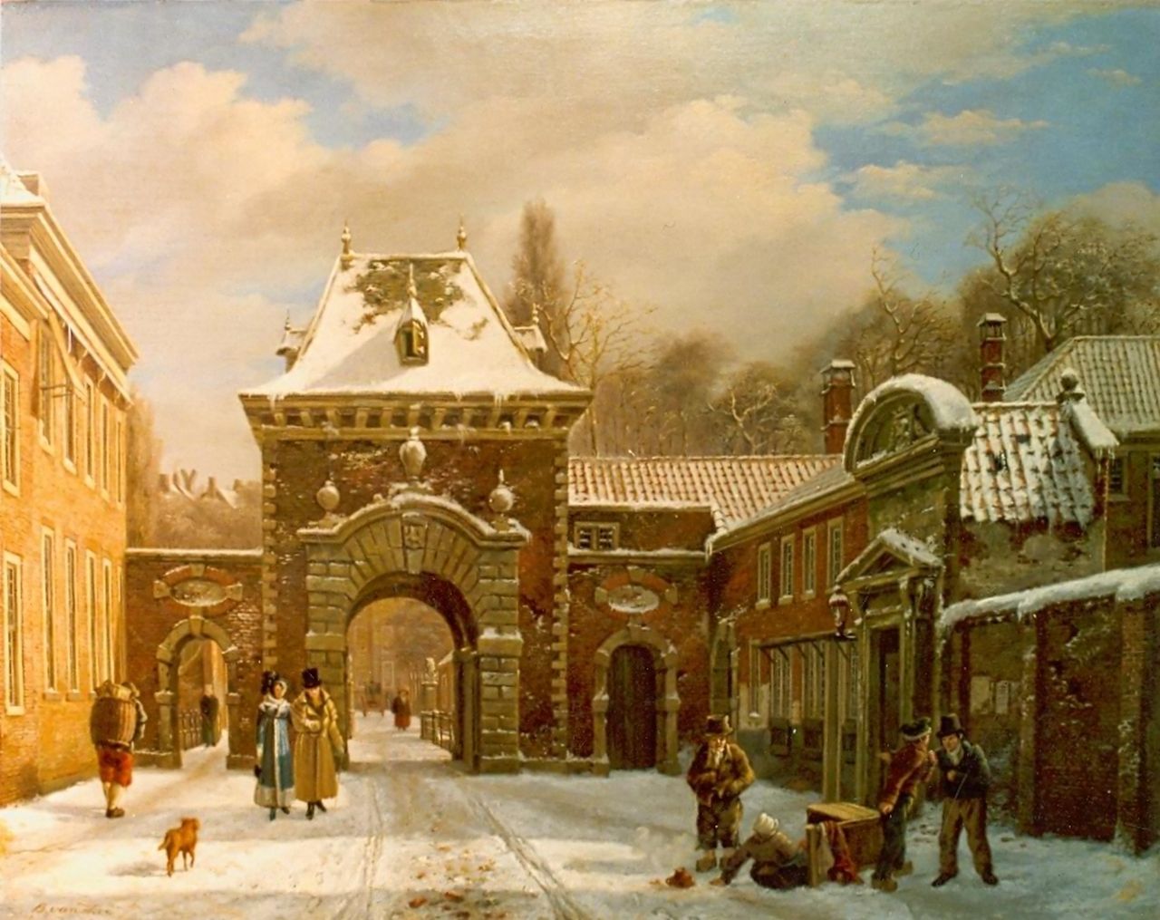 Hove B.J. van | Bartholomeus Johannes 'Bart' van Hove, Grenadierspoort Binnenhof Den Haag, olieverf op paneel 39,4 x 49,5 cm, gesigneerd linksonder