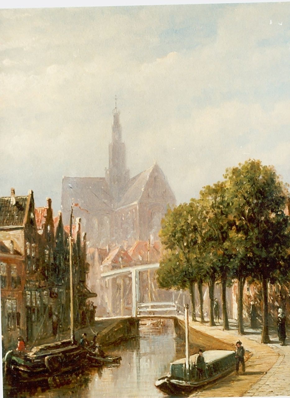 Vertin P.G.  | Petrus Gerardus Vertin, Gracht te Haarlem, olieverf op paneel 25,0 x 21,0 cm, gesigneerd rechtsonder