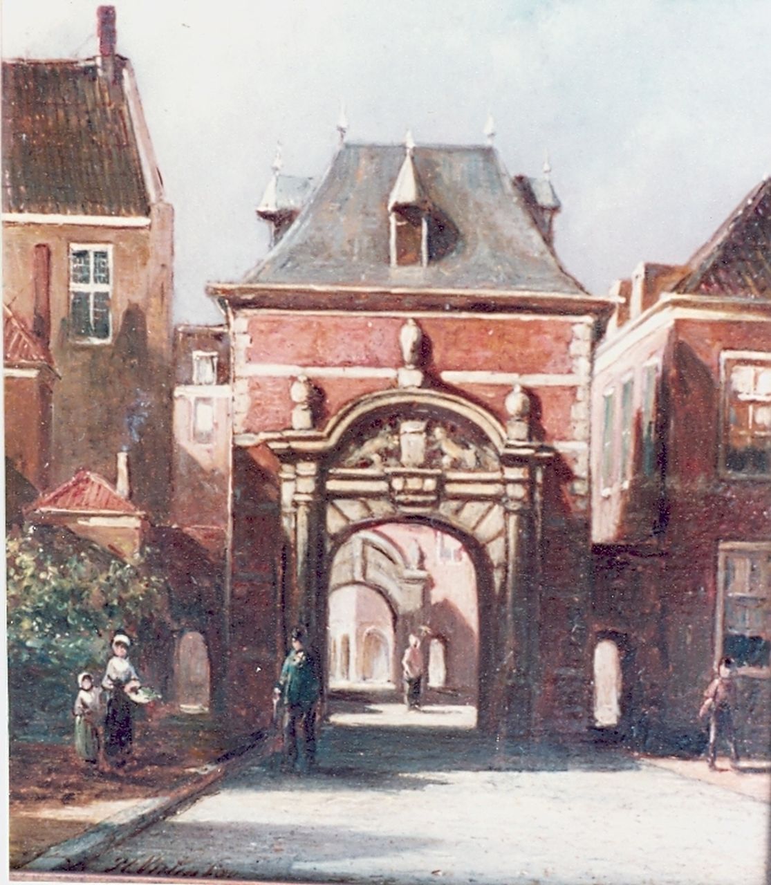 Vertin P.G.  | Petrus Gerardus Vertin, Grenadierspoort Binnenhof, Den Haag, olieverf op paneel 15,0 x 19,0 cm