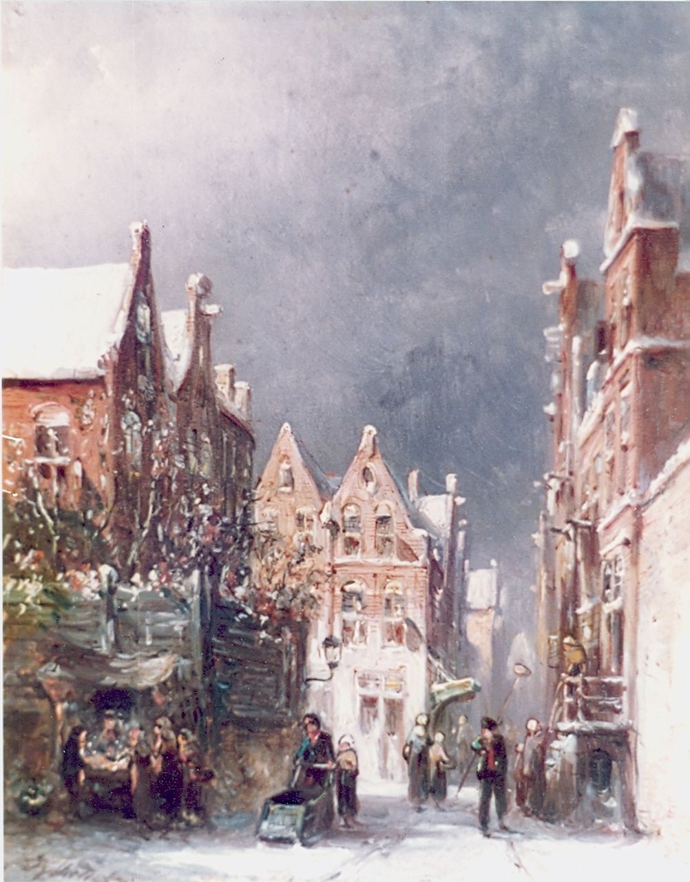 Vertin P.G.  | Petrus Gerardus Vertin, Hollands stadje in de winter, olieverf op paneel 20,0 x 15,0 cm, gesigneerd linksonder en gedateerd '87