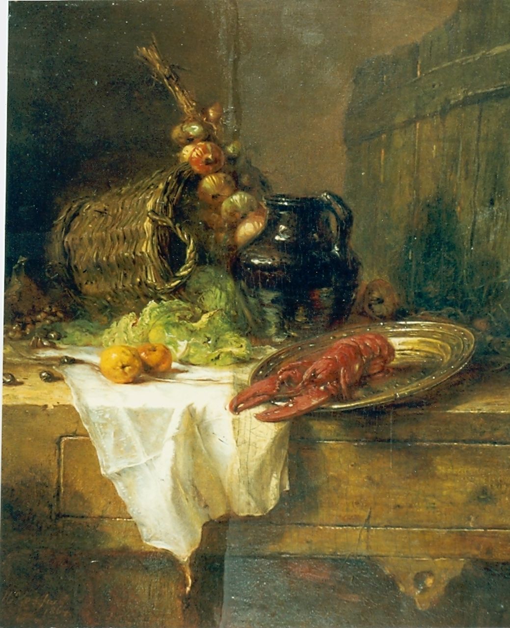 Vos M.  | Maria Vos, Stilleven, olieverf op paneel 35,0 x 29,5 cm, gesigneerd linksonder en gedateerd 1864