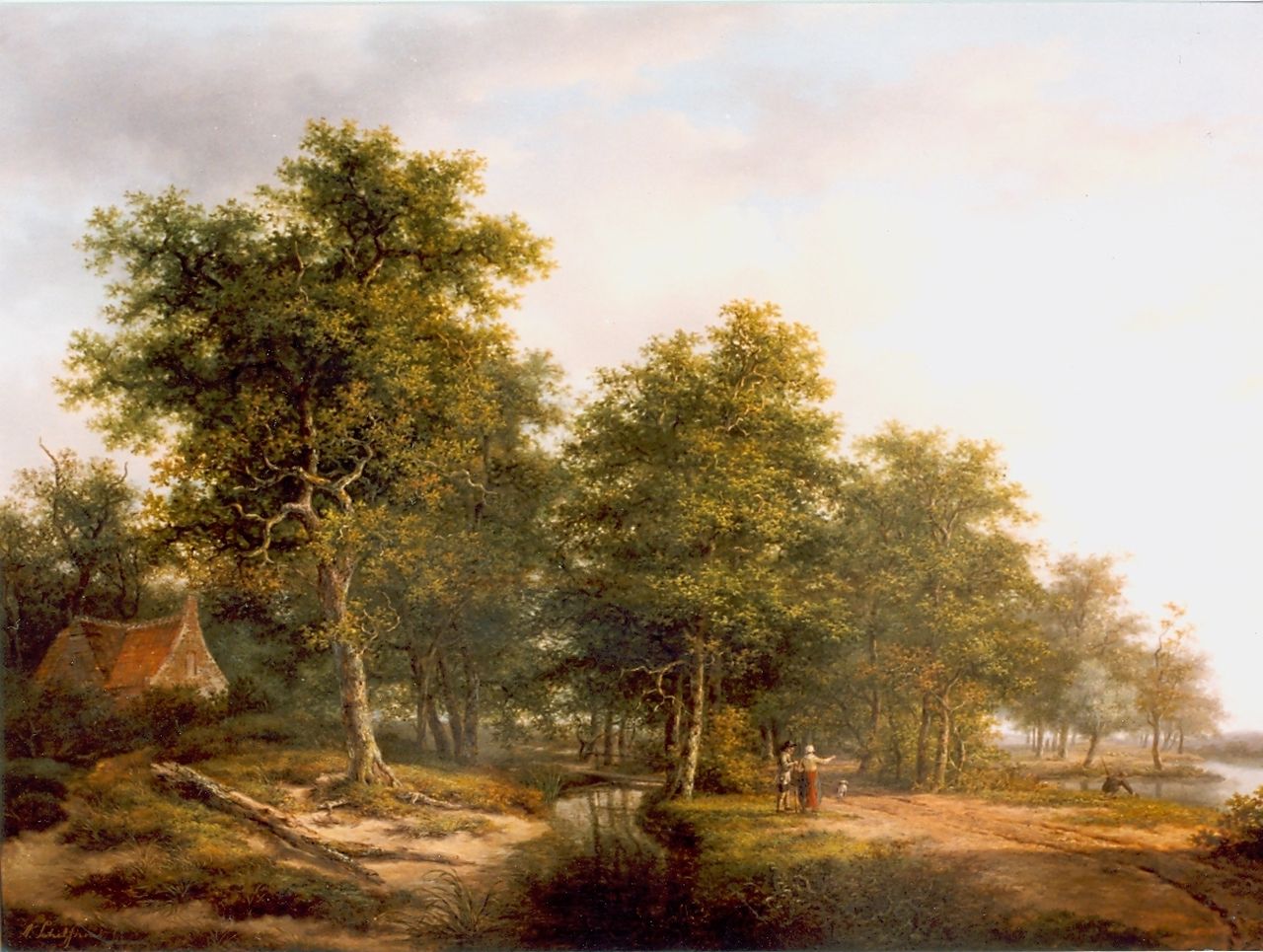 Schelfhout A.  | Andreas Schelfhout, Open plek in bos, olieverf op paneel 52,7 x 72,0 cm, gesigneerd linksonder