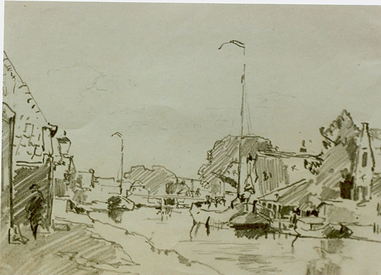 Vreedenburgh C.  | Cornelis Vreedenburgh, Vaart, potlood op papier 11,5 x 20,5 cm