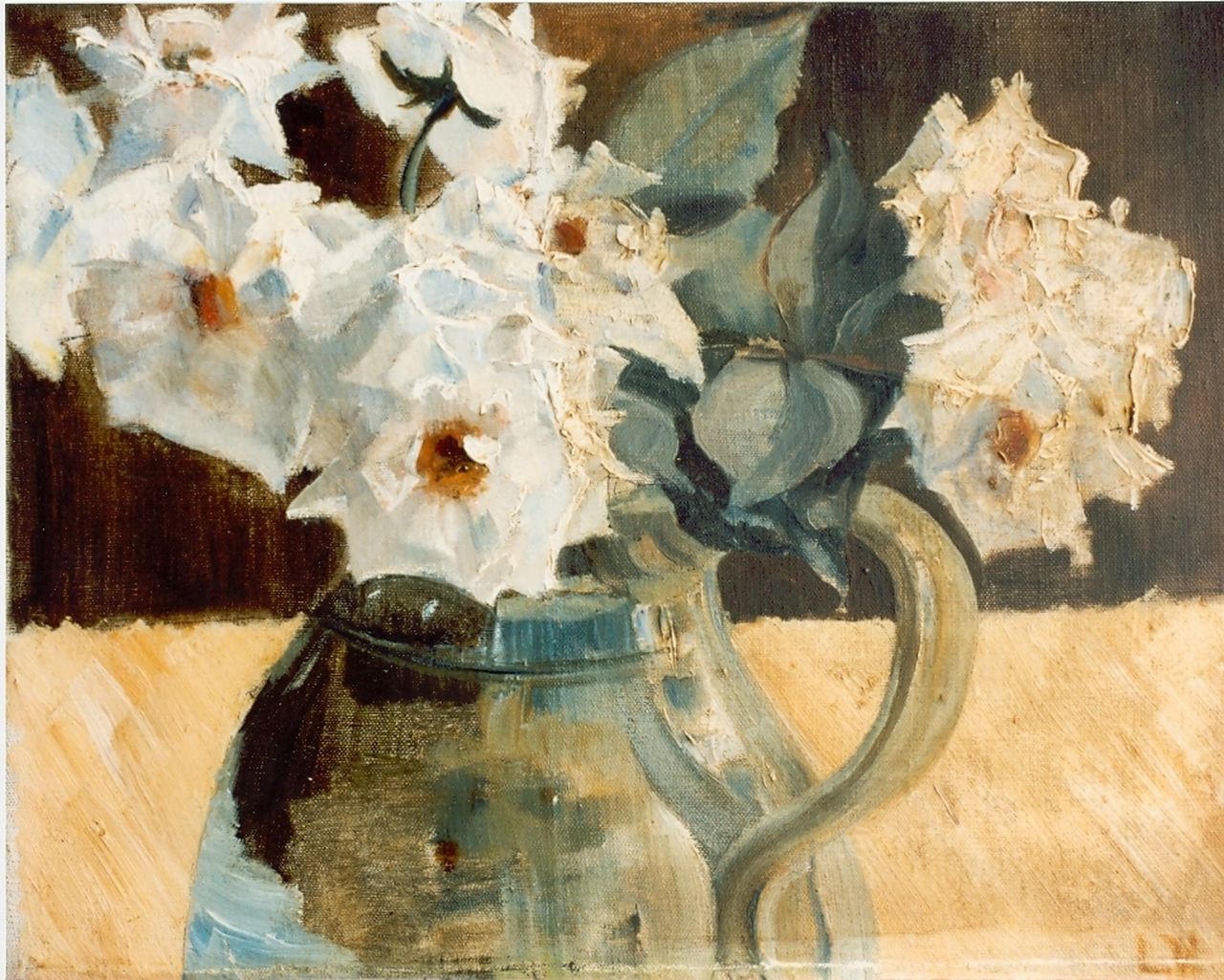 Leendert Veerman | Stilleven van rozen, olieverf op doek, 23,2 x 30,4 cm, gesigneerd r.o.