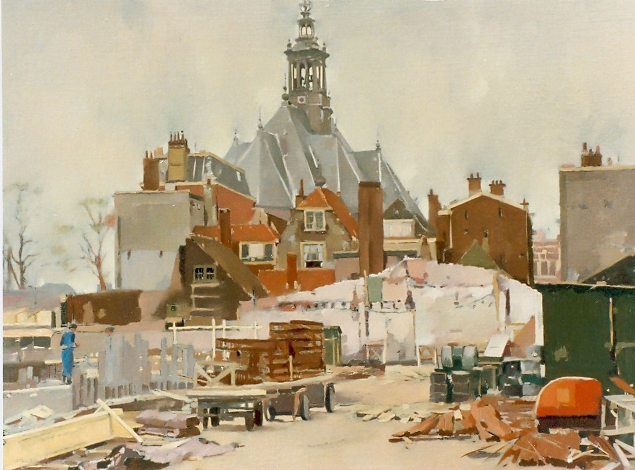 Verdonk F.W.  | Frederik Willem 'Frits' Verdonk, Afbraak bij het Spui te Den Haag, olieverf op doek 44,0 x 74,0 cm, gesigneerd linksonder
