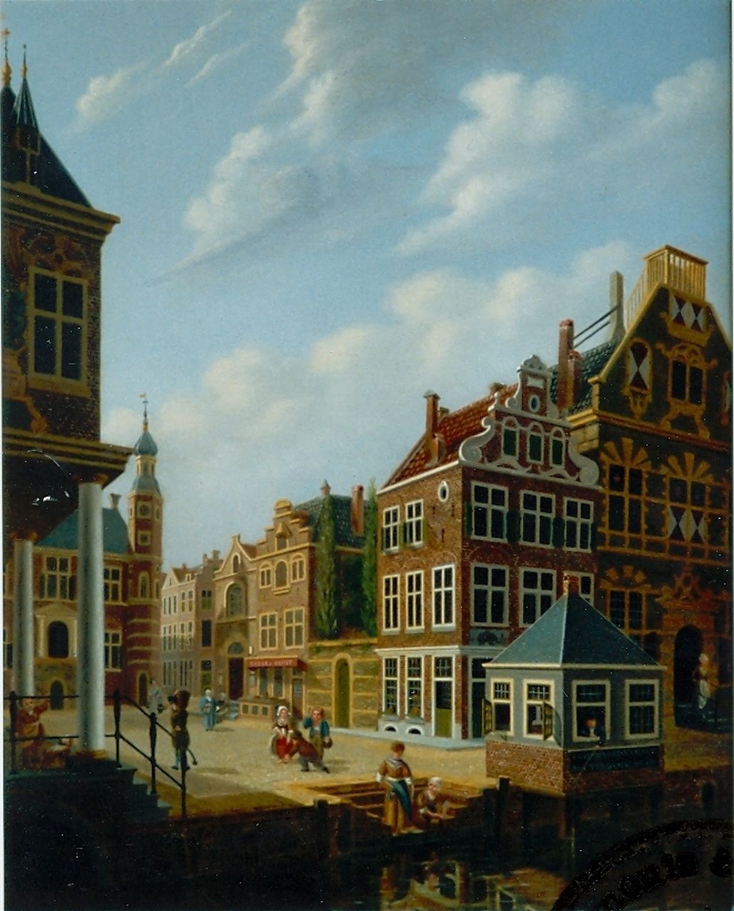 Verheijen J.H.  | Jan Hendrik Verheijen, Stadsgezicht Rotterdam, olieverf op paneel 33,5 x 26,7 cm