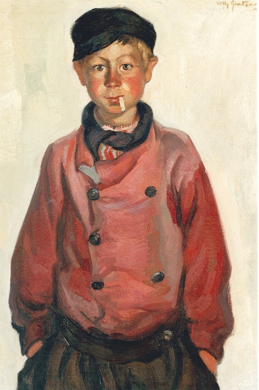 Sluiter J.W.  | Jan Willem 'Willy' Sluiter, Volemdams boefje, olieverf op doek 80,5 x 60,5 cm, gesigneerd rechtsboven en gedateerd 1911