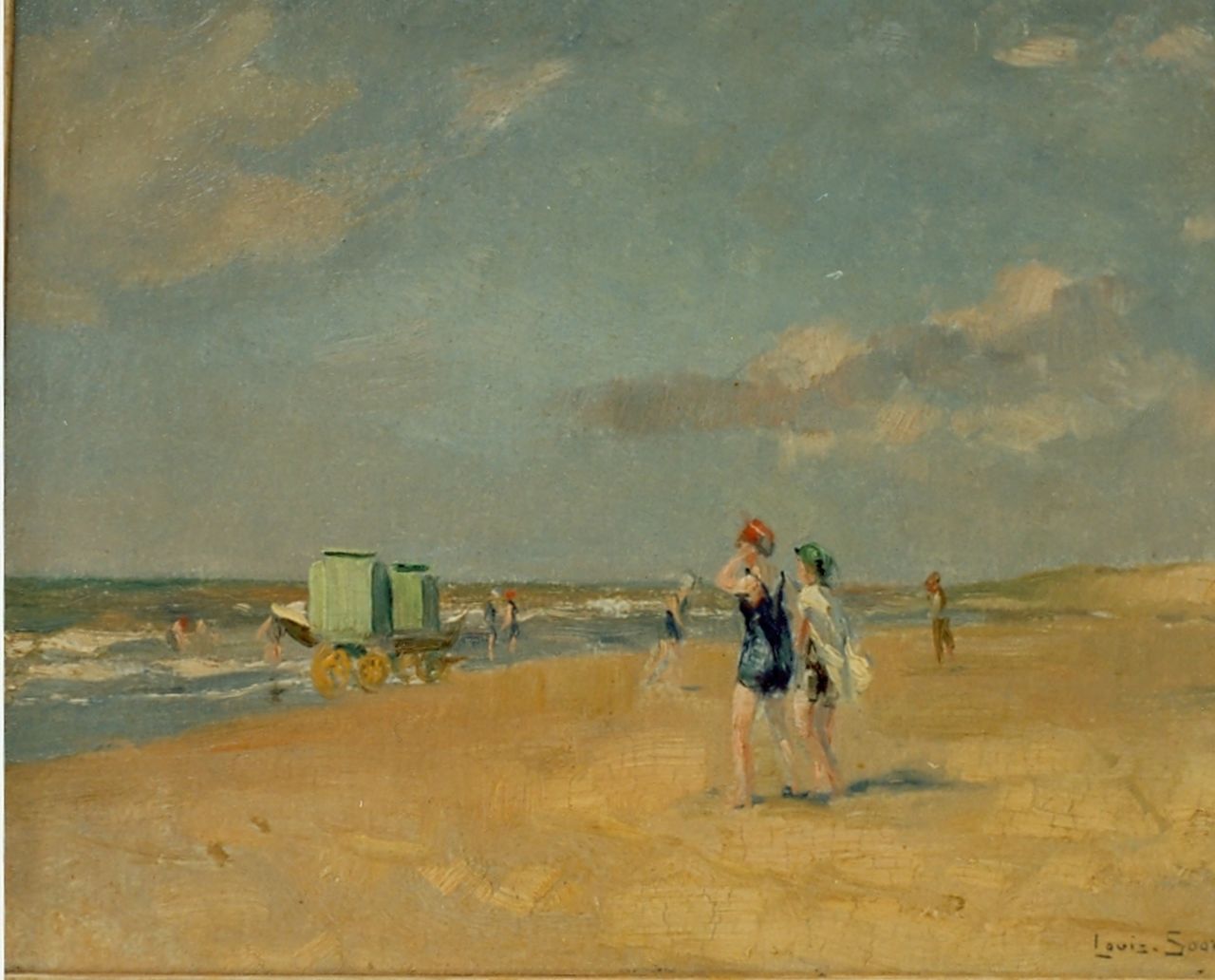 Soonius L.  | Lodewijk 'Louis' Soonius, Strandvermaak, olieverf op doek 27,5 x 35,0 cm, gesigneerd rechtsonder en gedateerd 1922