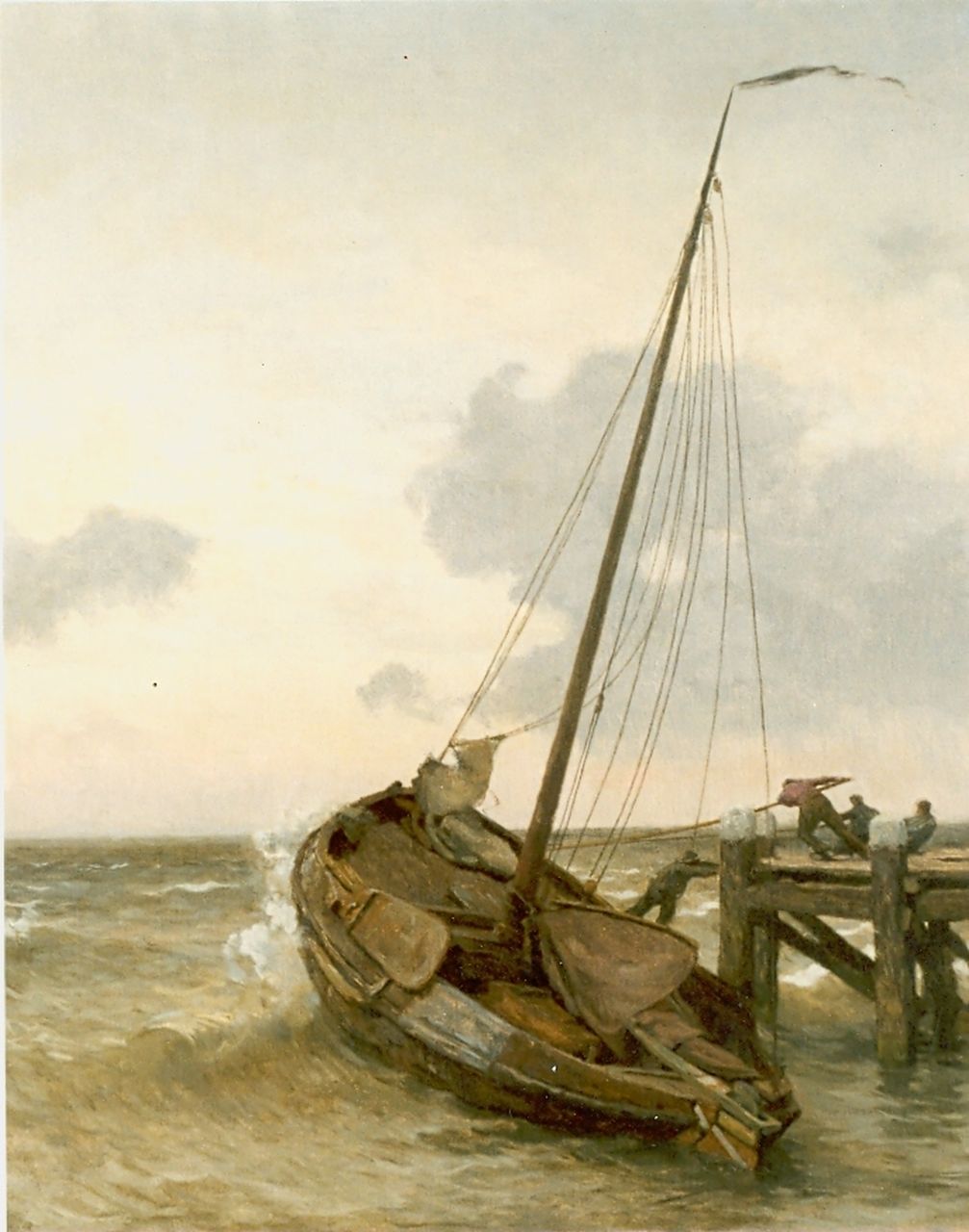 Tholen W.B.  | Willem Bastiaan Tholen, Botter op Zuiderzee, olieverf op doek 71,0 x 60,0 cm, gesigneerd linksonder