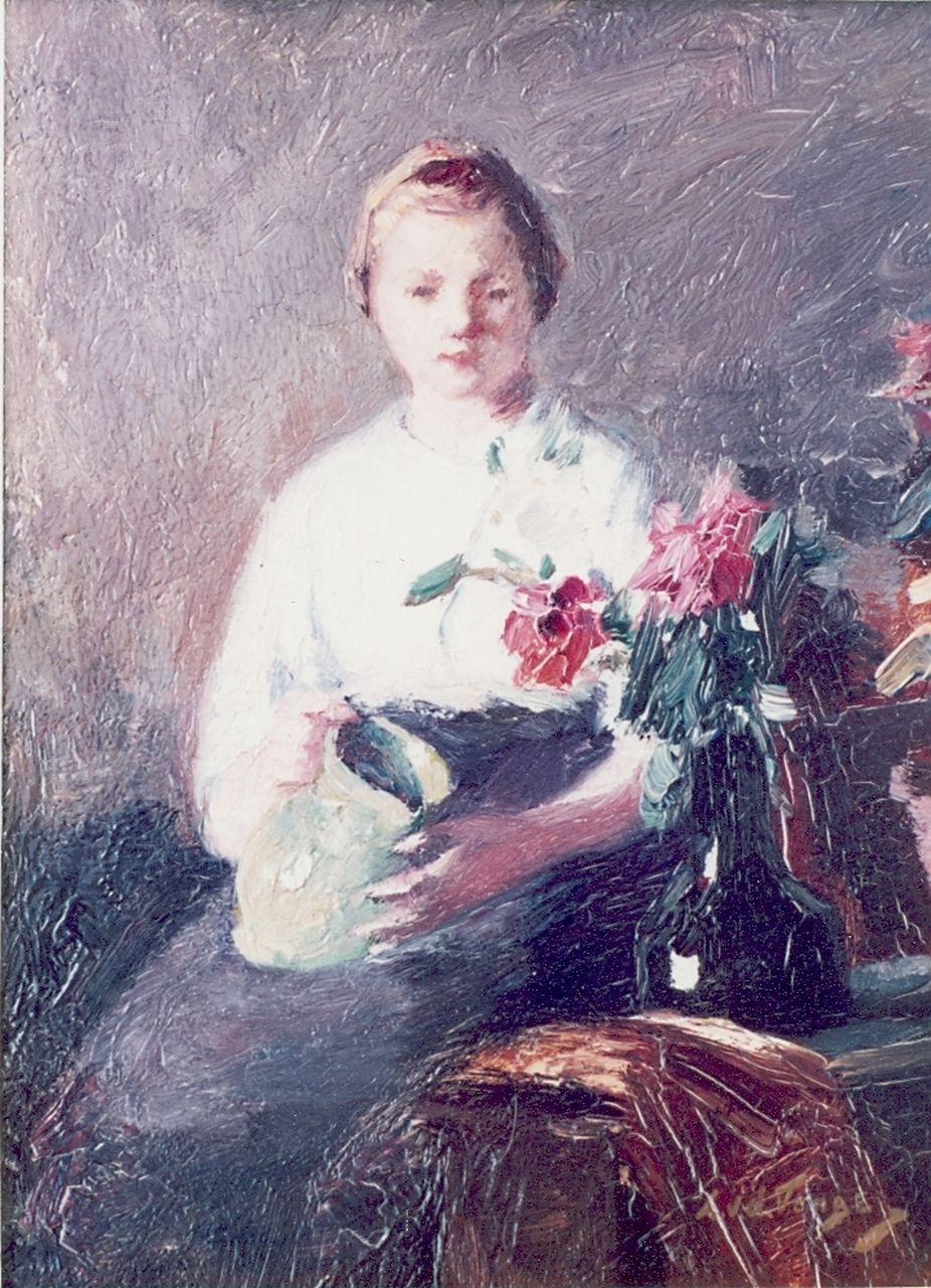 Tonge L.L. van der | 'Lammert' Leire van der Tonge, Portret, olieverf op paneel 18,0 x 22,0 cm, gesigneerd rechtsonder