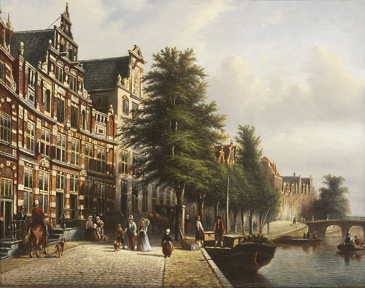 Spohler J.F.  | Johannes Franciscus Spohler, Het Bartolottihuis in Amsterdam (Herengracht 170-172), olieverf op doek 35,5 x 44,5 cm, gesigneerd rechtsonder en gedateerd 1879