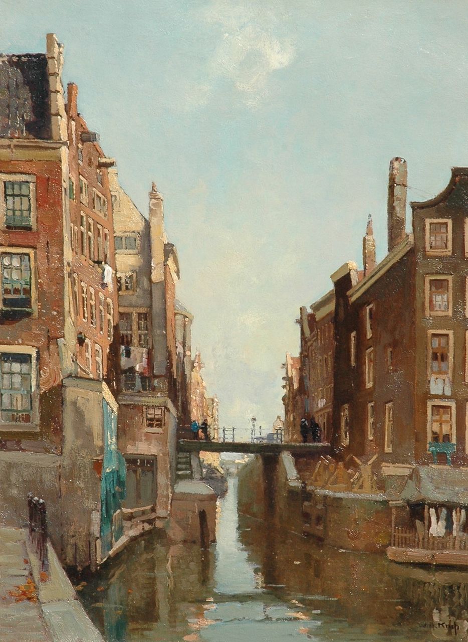 Knip W.A.  | 'Willem' Alexander Knip, Het Kolkje in Amsterdam, olieverf op doek 60,0 x 44,5 cm, gesigneerd rechtsonder