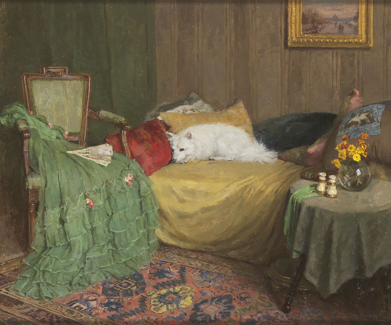 Woutersen van Doesburgh E.L.H. | 'Elsa' Louisa Hannelina Woutersen van Doesburgh, In het verboden hoekje, olieverf op paneel 29,9 x 35,5 cm, gesigneerd rechtsonder Woutersen van Doesburgh E.L.H. | 'Elsa' Louisa Hannelina Woutersen van Doesburgh, In het verboden hoekje, olieverf op paneel 29,9 x 35,5 cm, gesigneerd rechtsonder