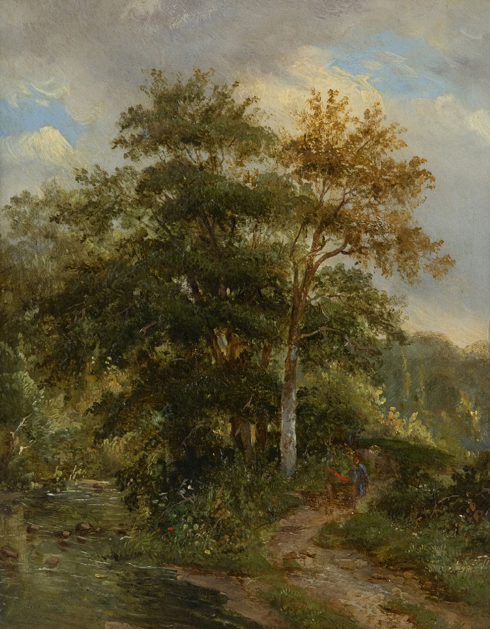 Christ P.C.  | Pieter Caspar Christ | Schilderijen te koop aangeboden | De bosbeek, olieverf op paneel 23,7 x 18,9 cm