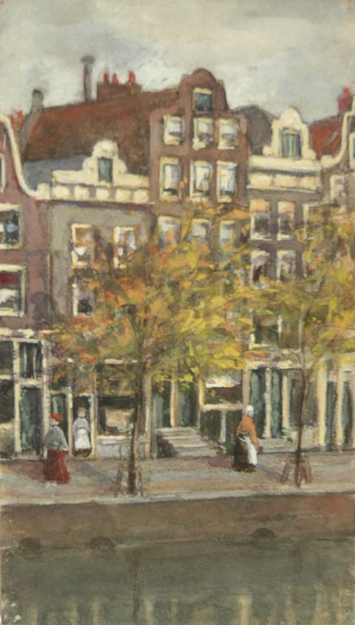 Fritzlin M.C.L.  | Maria Charlotta 'Louise' Fritzlin, Amsterdams grachtje, aquarel op papier 25,6 x 15,0 cm