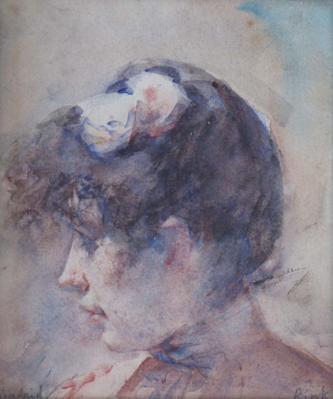 Rink P.Ph.  | Paulus Philippus 'Paul' Rink, Dolores, aquarel op papier 20,3 x 17,0 cm, gesigneerd rechtsonder