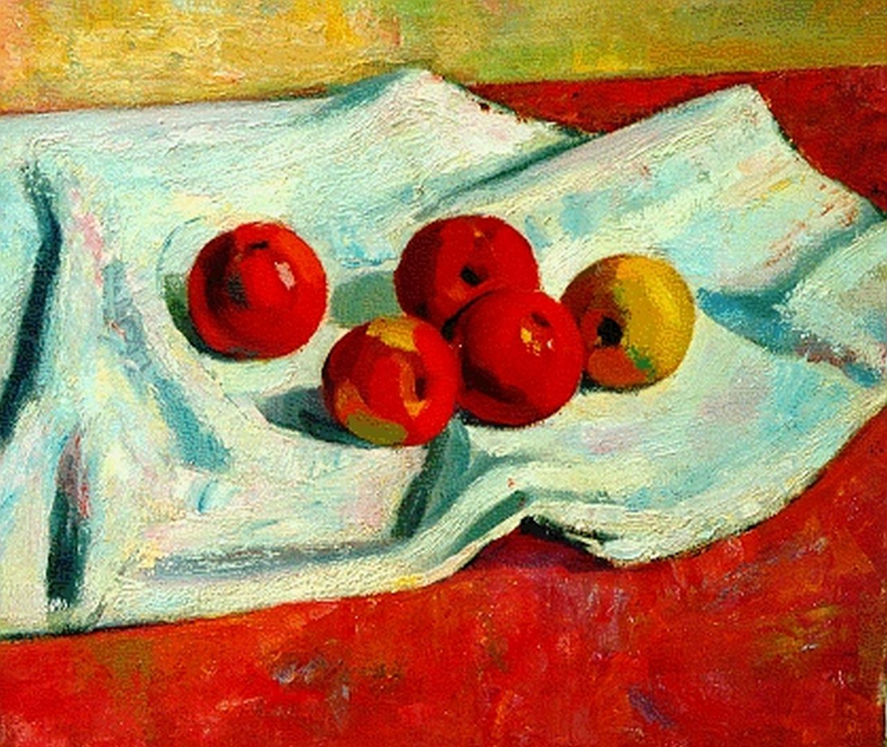 Dalen A. van | Aart van Dalen, Stilleven met appels, olieverf op doek 55,0 x 60,2 cm