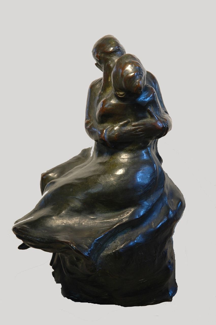 Müllner J.  | Josef Müllner, De kus, brons 25,5 x 14,5 cm, gesigneerd gesigneerd op zijkant basis