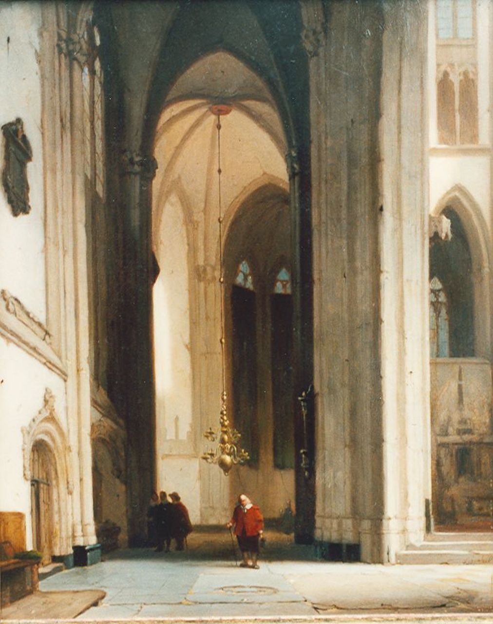 Schenkel J.J.  | Jan Jacob Schenkel, Kerkinterieur, olieverf op paneel 30,4 x 24,5 cm, gesigneerd rechtsonder