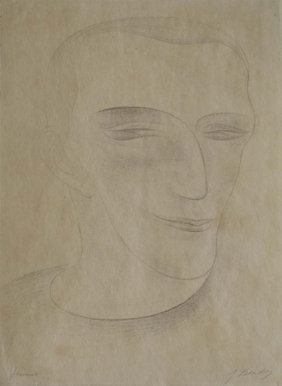 Bendien J.  | Jacob Bendien, Jezuïet, potlood op papier 32,8 x 23,9 cm, gesigneerd rechtsonder