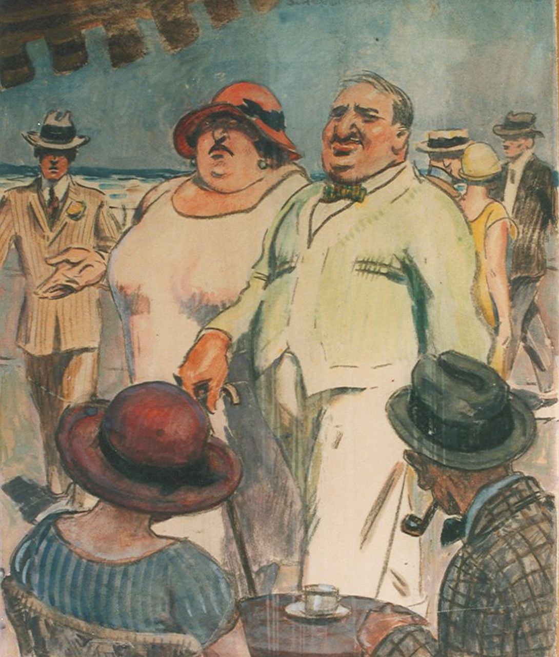 Sluiter J.W.  | Jan Willem 'Willy' Sluiter, Full season Scheveningen, aquarel op papier 46,7 x 37,5 cm, gesigneerd rechtsboven